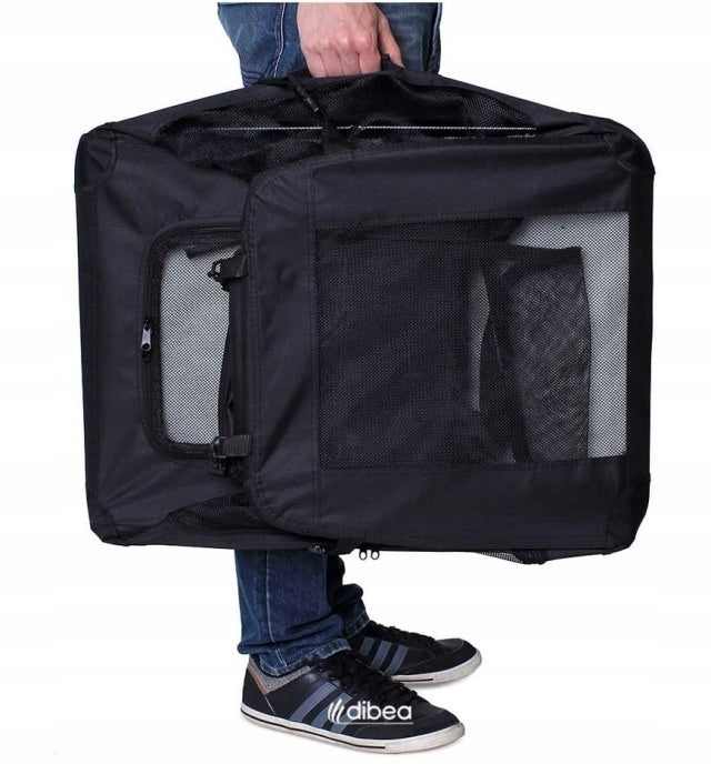 FOLDING DOG TRANSPORTER LIONTO CARRY BAG BLACK M 42x44x60 CM Brand Lionto