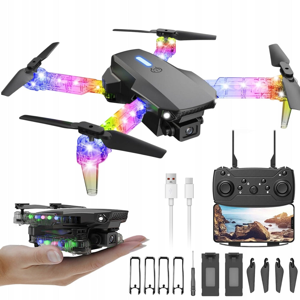 FOLDING DRONE WITH LED CAMERA NIGHT MODE + GIFT BAG FOR KIDS