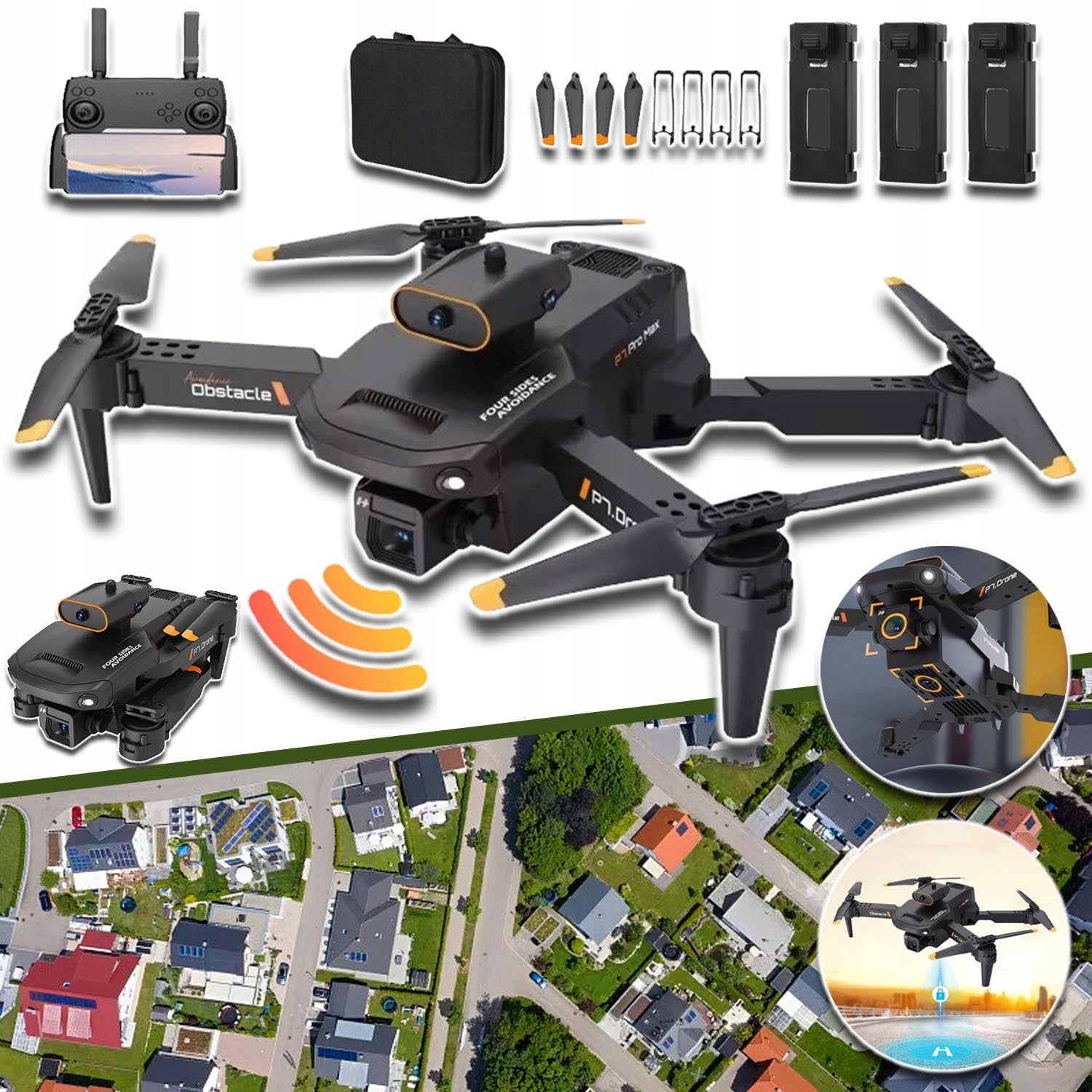 FOLDING DRONE WITH TWO CAMERA FOR BEGINNERS, ALTITUDE MAINTENANCE