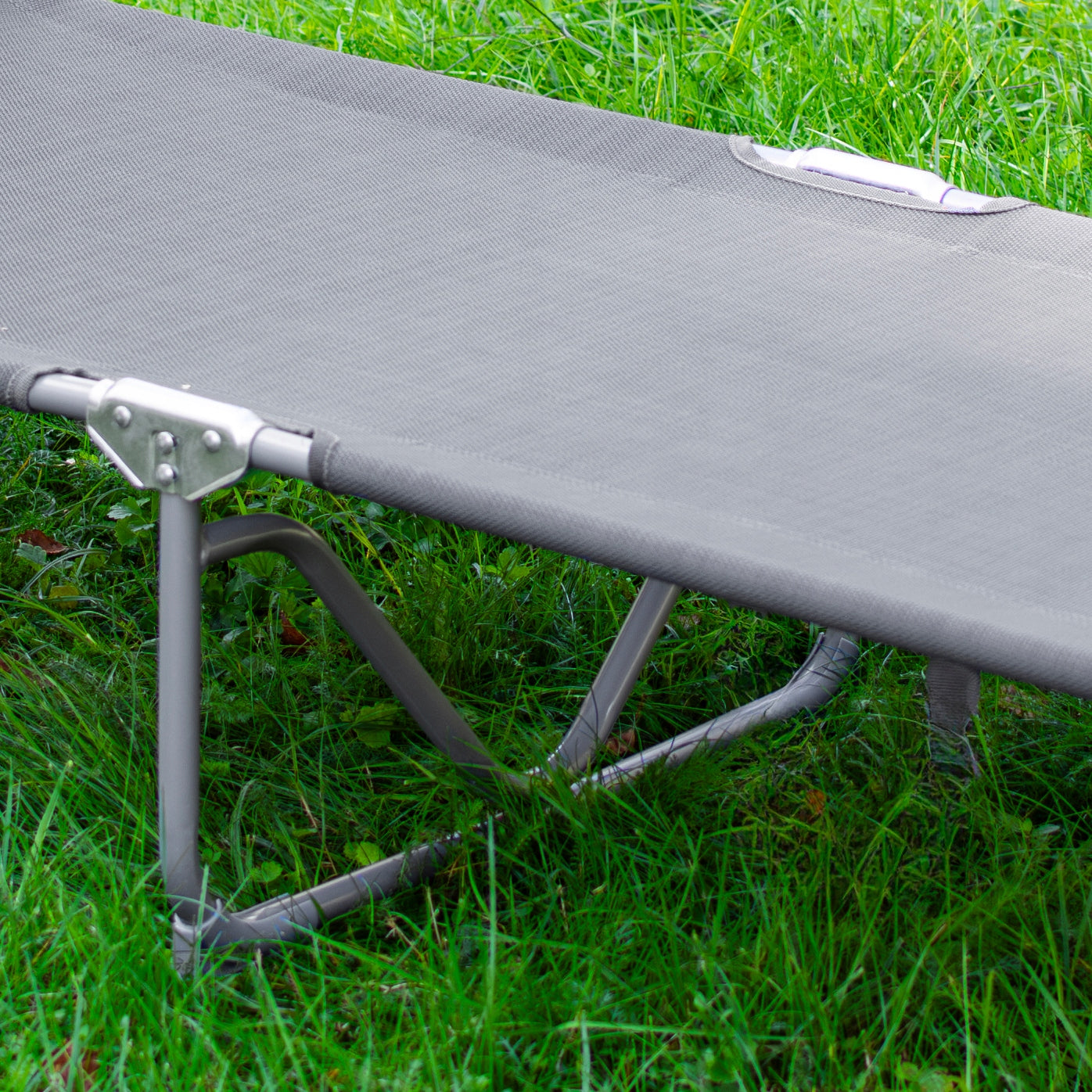 FOLDING GARDEN COUCH WITH CANOPY GREY STEEL BEACH CHAIR SUN LOUNGER Frame material steel