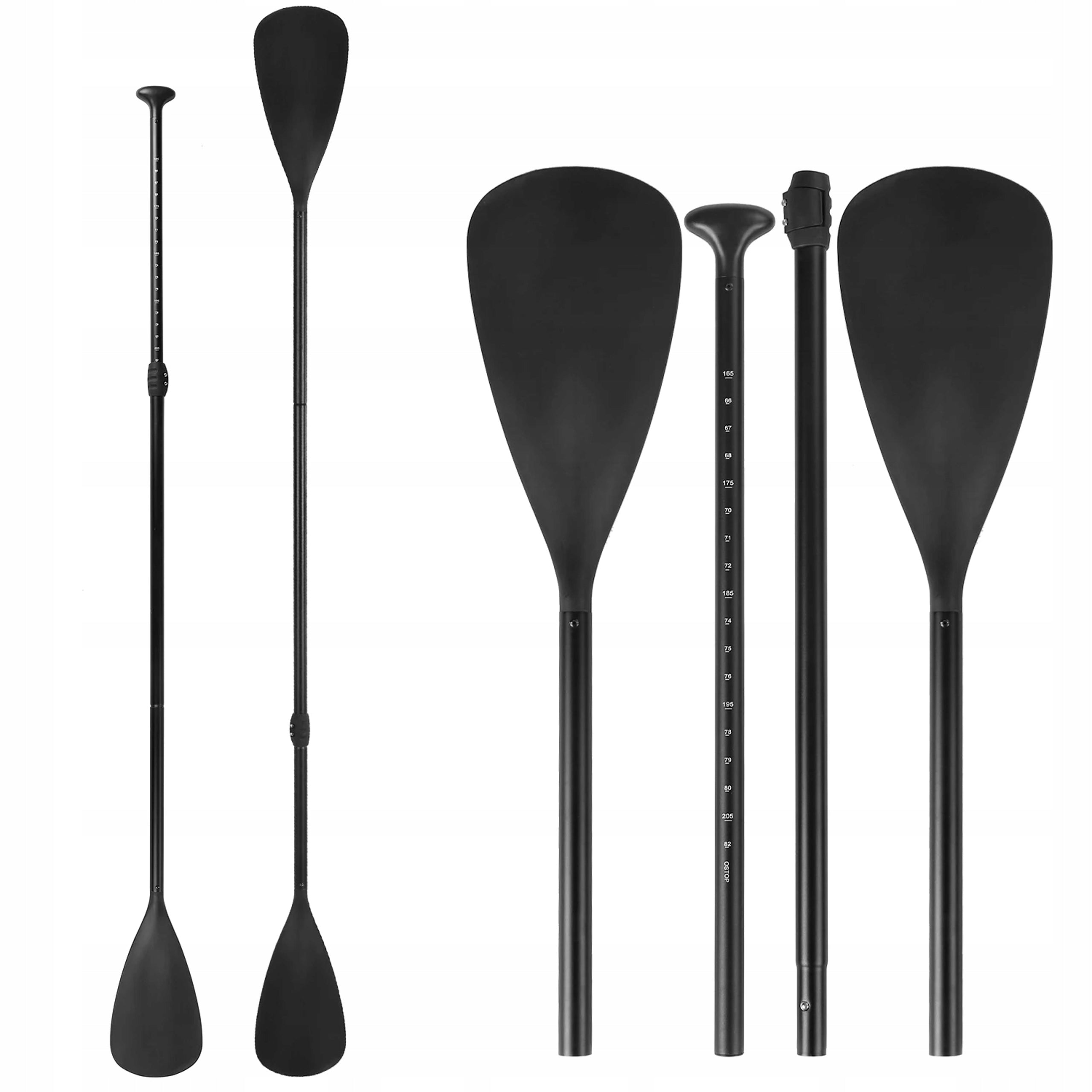 FOLDING KAYAK PADDLE FOR SUP BOARD 2in1 ADJUSTABLE 4-PIECE 210CM PRO Color black