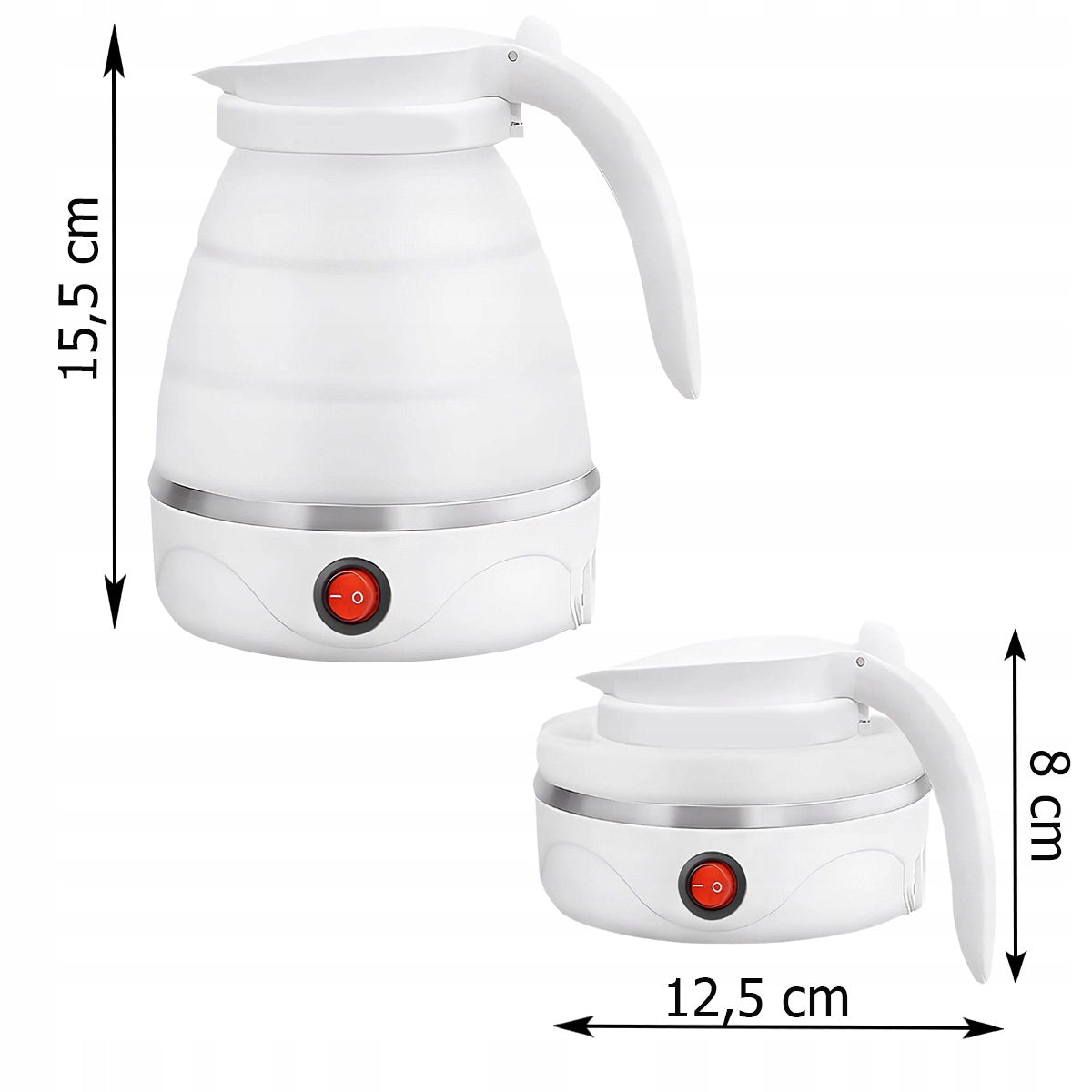 FOLDING KETTLE HIKING Electric 600W 0.6L Portable Travel Dominant color white