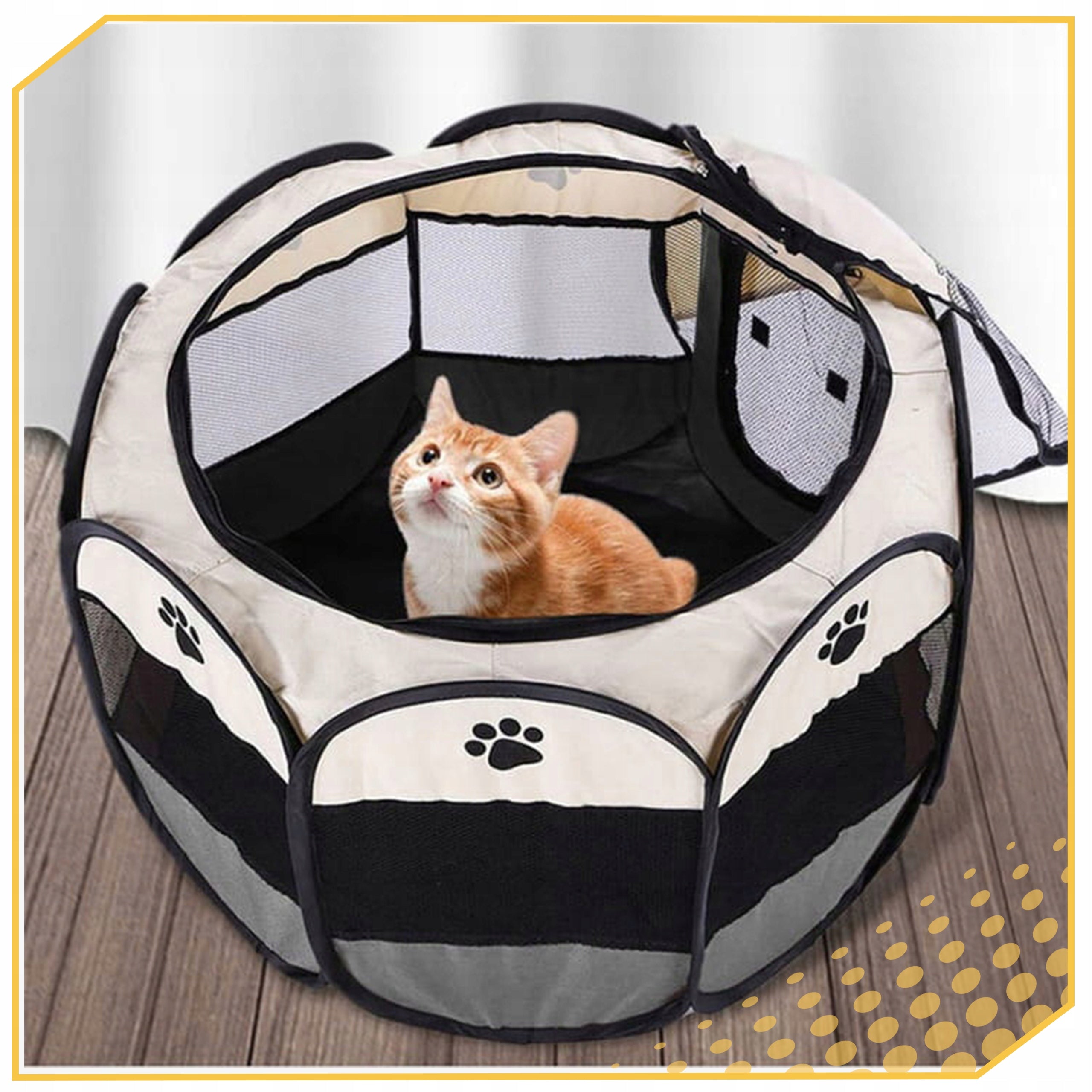 FOLDING PLAYPEN LIGHT FOR CAT RABBIT PUPPIES BED FOR HOME L Product width 60 cm