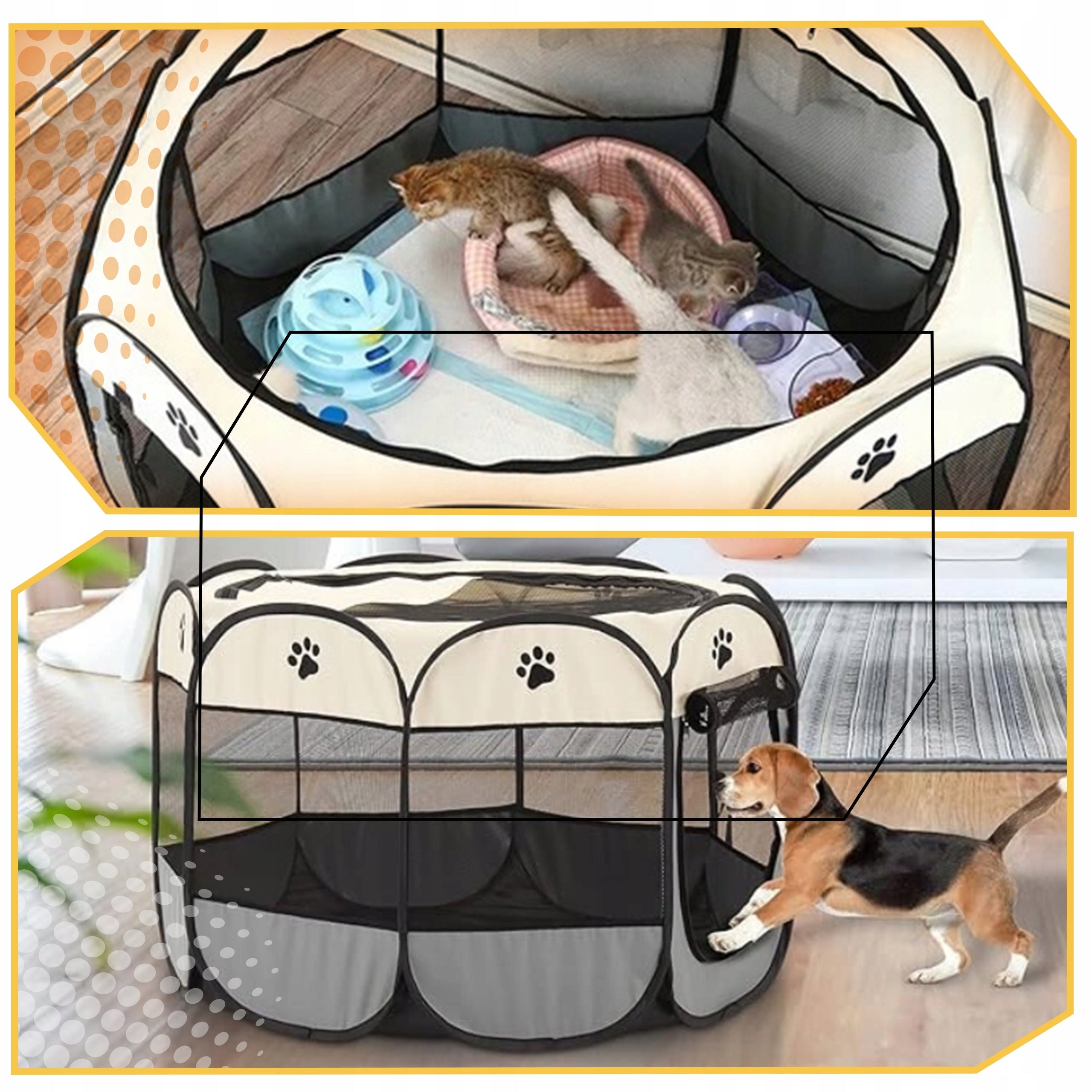 FOLDING PLAYPEN LIGHT FOR CAT RABBIT PUPPIES BED FOR HOME XL Packaging status original
