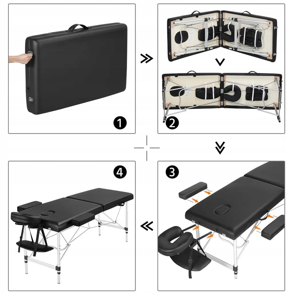 FOLDING PORTABLE MASSAGE TABLE YAHEETECH BLACK 591838BK Manufacturer code 591838BK
