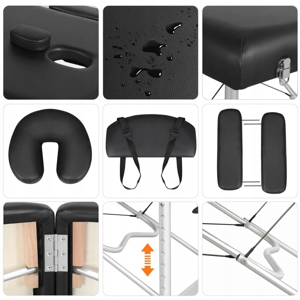 FOLDING PORTABLE MASSAGE TABLE YAHEETECH BLACK 591838BK Packaging status original