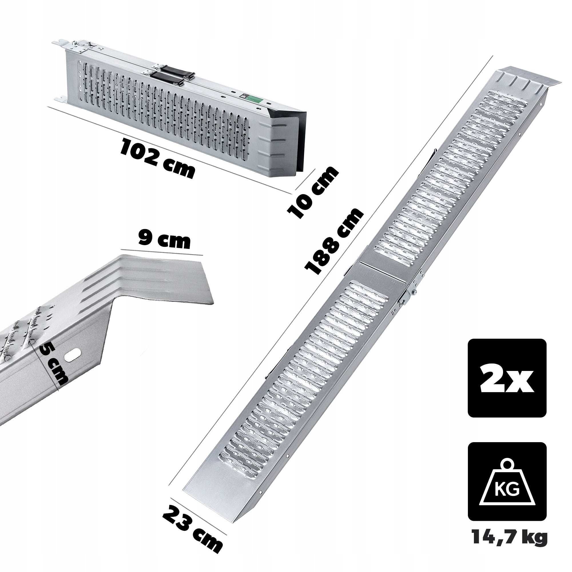 FOLDING RAMP FOLDING RAMPS 188cm 400kg OVERRUN Manufacturer code k11288