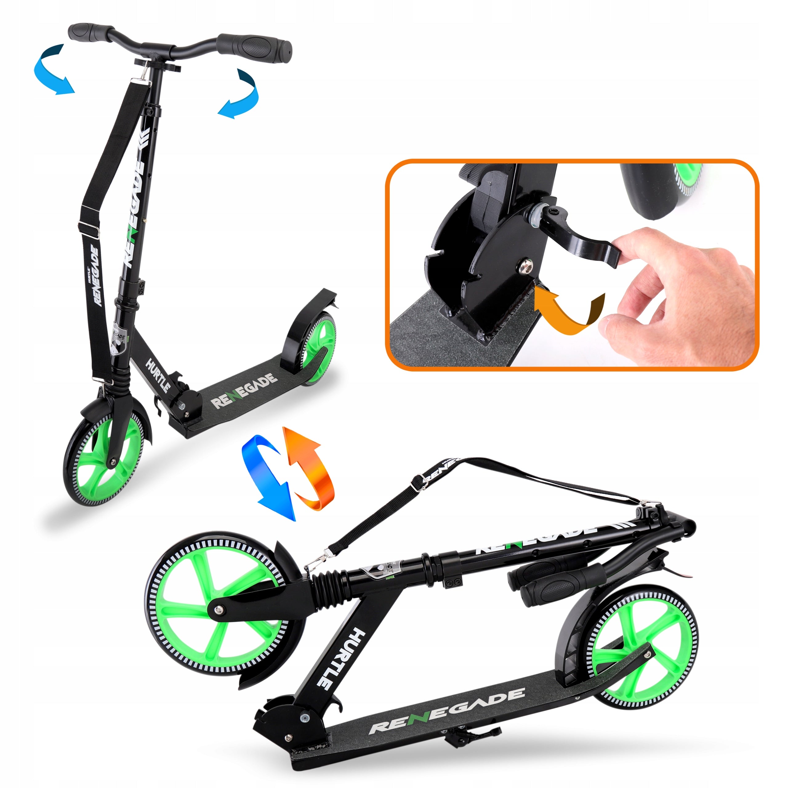 FOLDING SCOOTER FOR CHILDREN AND ADULTS WHOLESALE BLACK ADJUSTABLE LIGHT