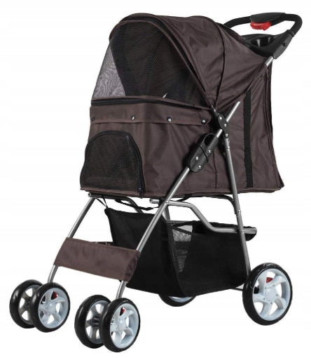 FOLDING SMALL ANIMAL STROLLER FOR CAT DOG UP TO 15KG CONVENIENT TRANSPORTER