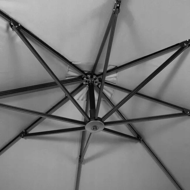FOLDING SOLID GARDEN UMBRELLA for balcony terrace LARGE with cover 440cm Color gray