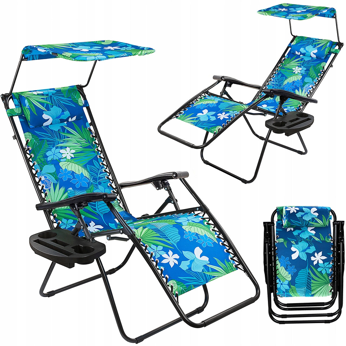 FOLDING SUN LOUNGER ZERO GRAVITY BEACH 2IN1 GARDEN CHAIR + FREEBIE