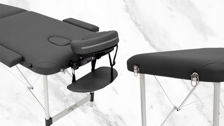 FOLDING TABLE FOR MASSAGE EROS AKITO ALUMINUM TWO-SEGMENT SET BLACK Brand no brand