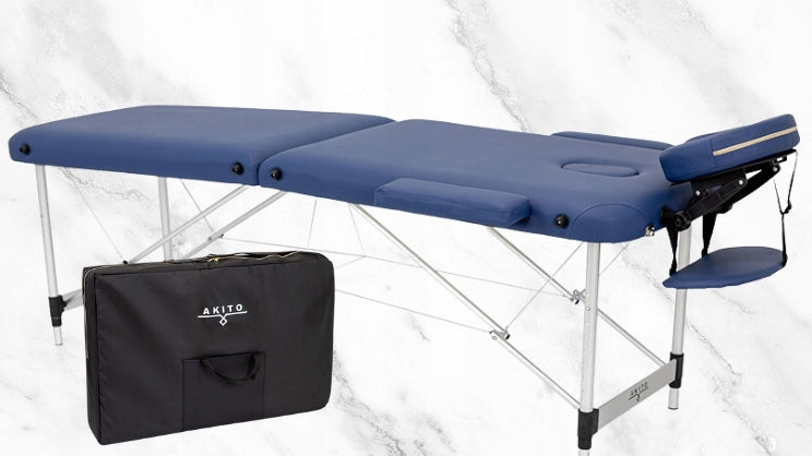 FOLDING TABLE FOR MASSAGE EROS AKITO ALUMINUM TWO SEGMENTS SET NAVY BLUE EAN (GTIN) 5905123604898