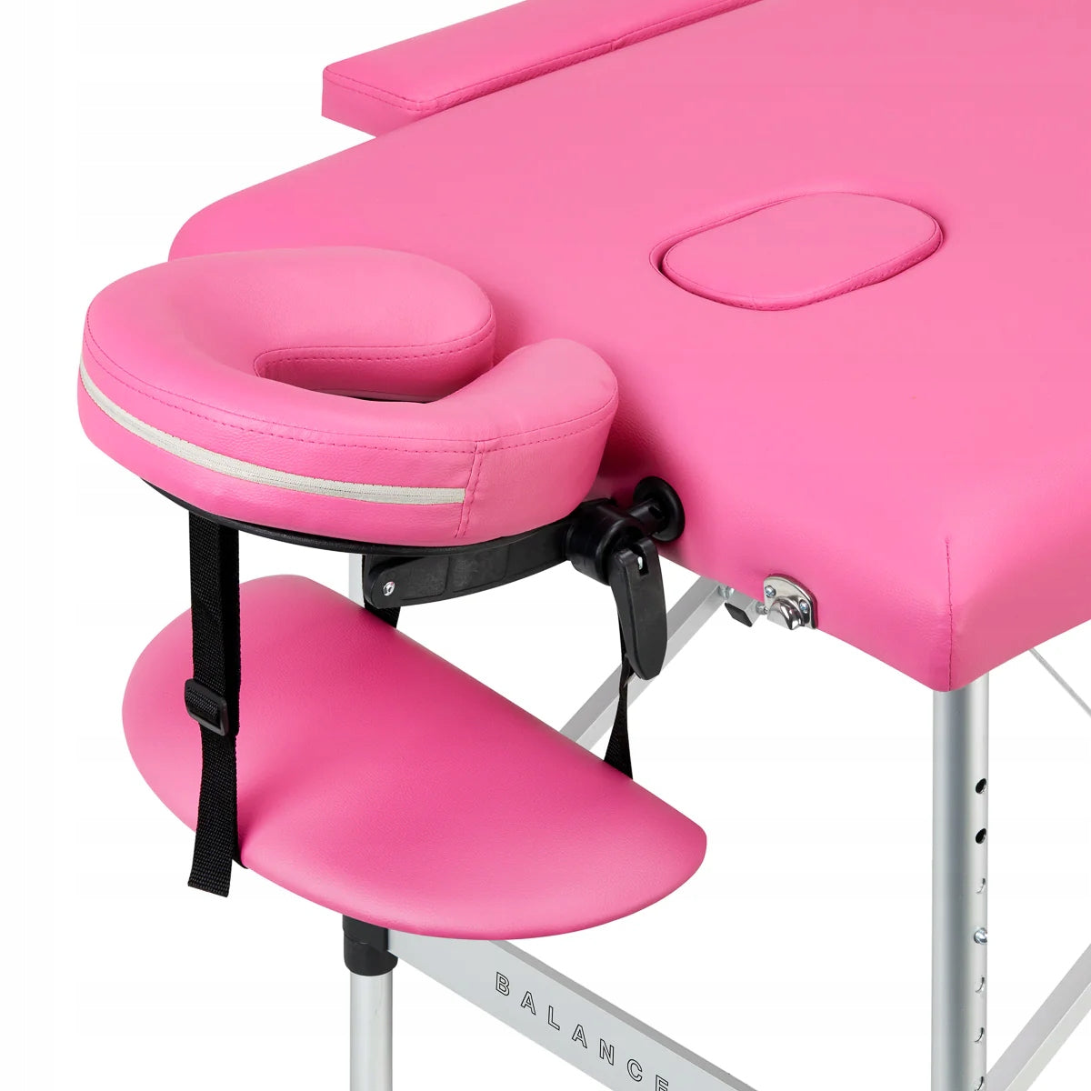 FOLDING TABLE FOR MASSAGE PHYSIOTHERAPY ALUMINUM BALANCE 2 SEGMENT PINK Frame material aluminum