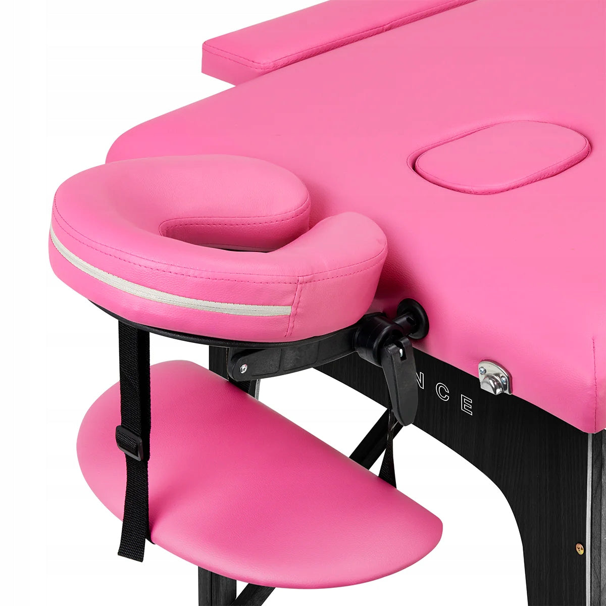 FOLDING TABLE FOR MASSAGE PHYSIOTHERAPY WOODEN BALANCE 2 SEGMENT PINK Frame material wood