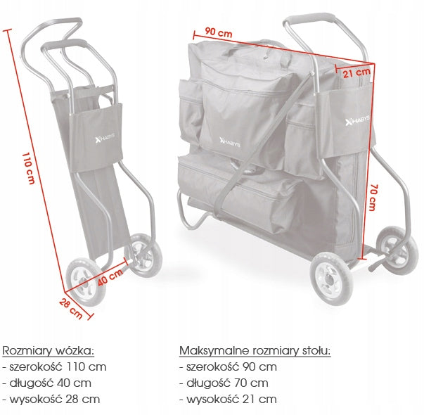 FOLDING TROLLEY FOR TRANSPORTING MASSAGE TABLES SOLID UNIVERSAL Color black