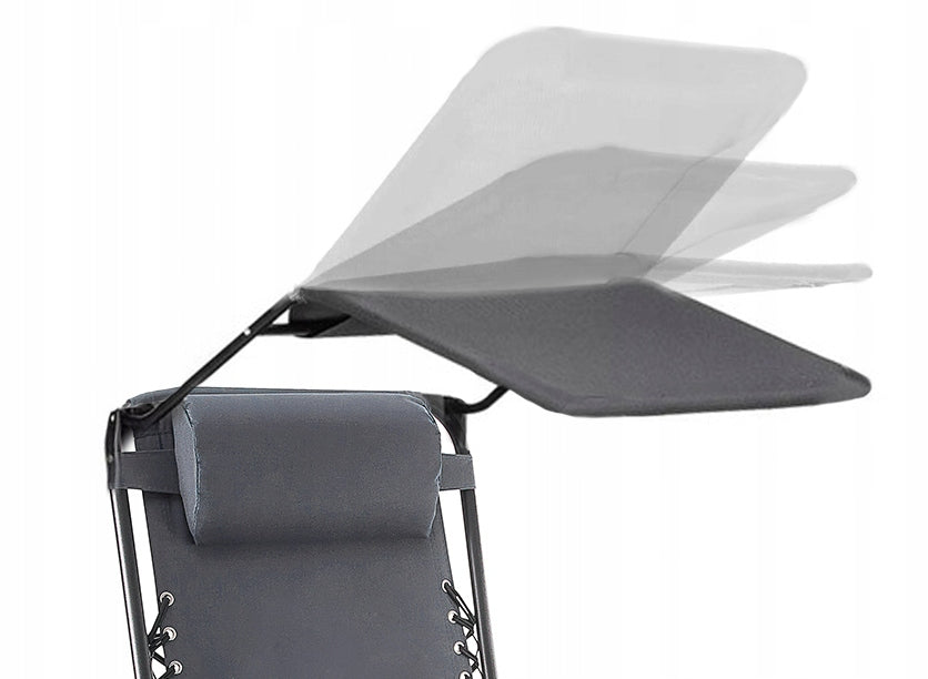 FOLDING ZERO GRAVITY BEACH SUN LOUNGER 2IN1 GARDEN CHAIR + FREEBIE Color gray