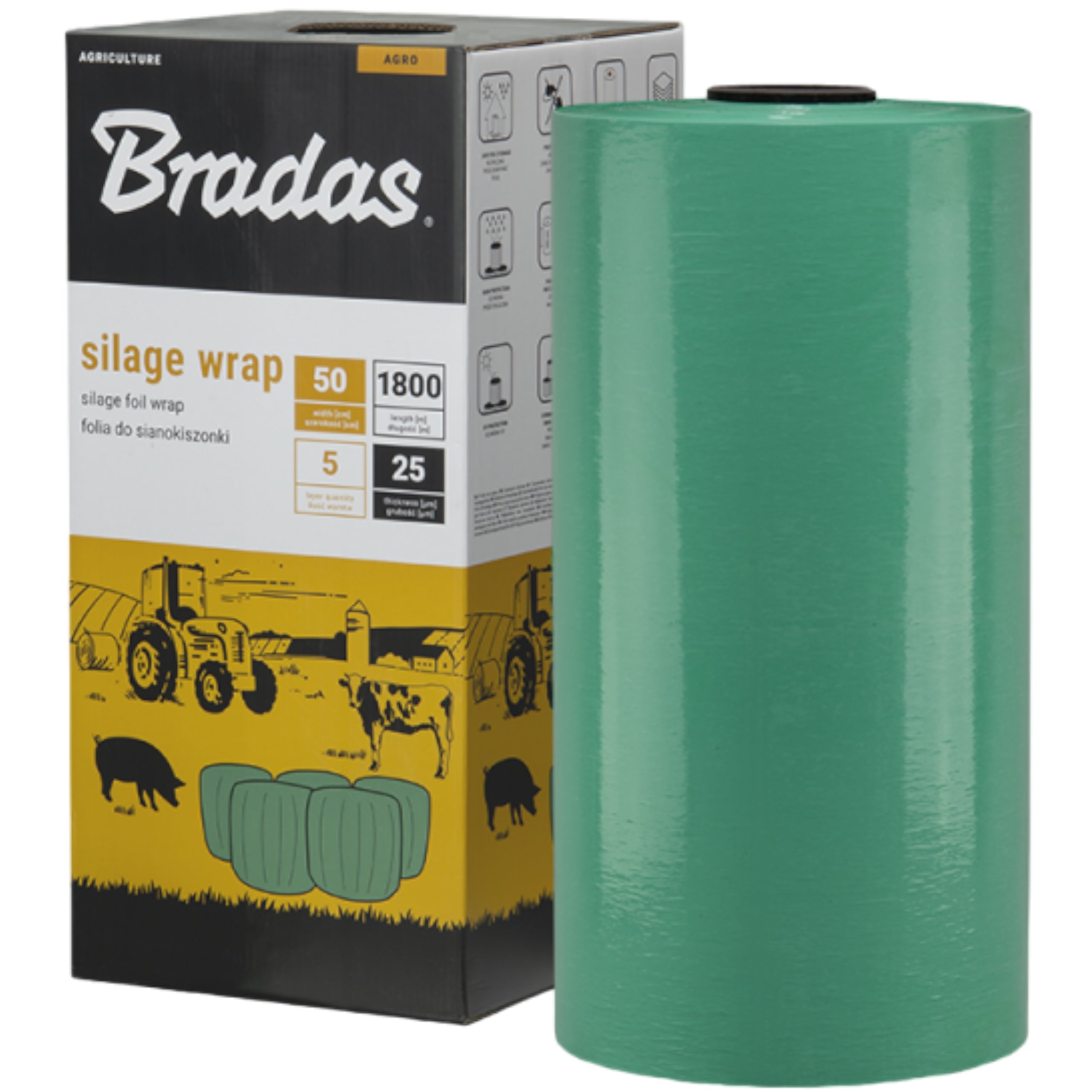 Siloso įvyniojimo folija Bradas, 0,5x1800m