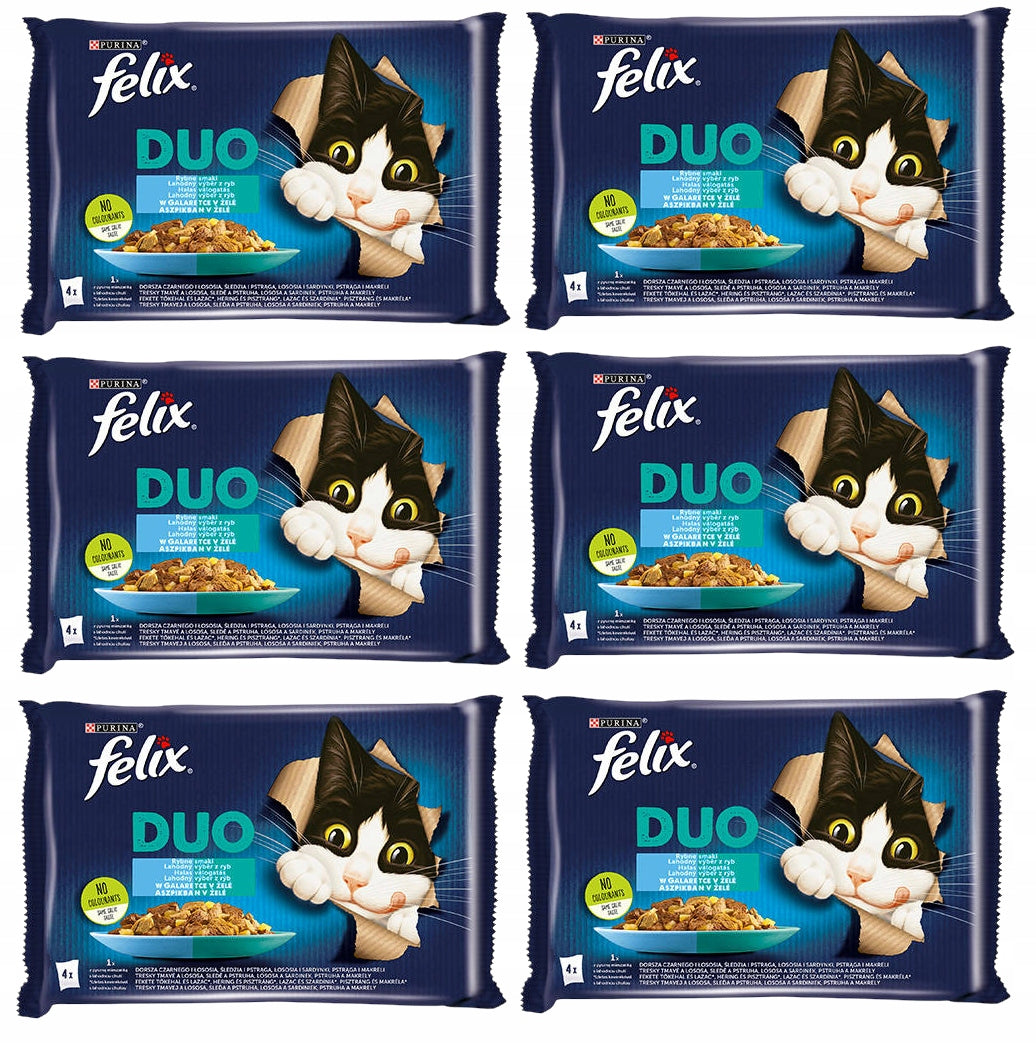 FOOD CAT FELIX FANTASTIC DUO FISH FLAVORS 4*85 g NESTLE Feed type grain-free bio