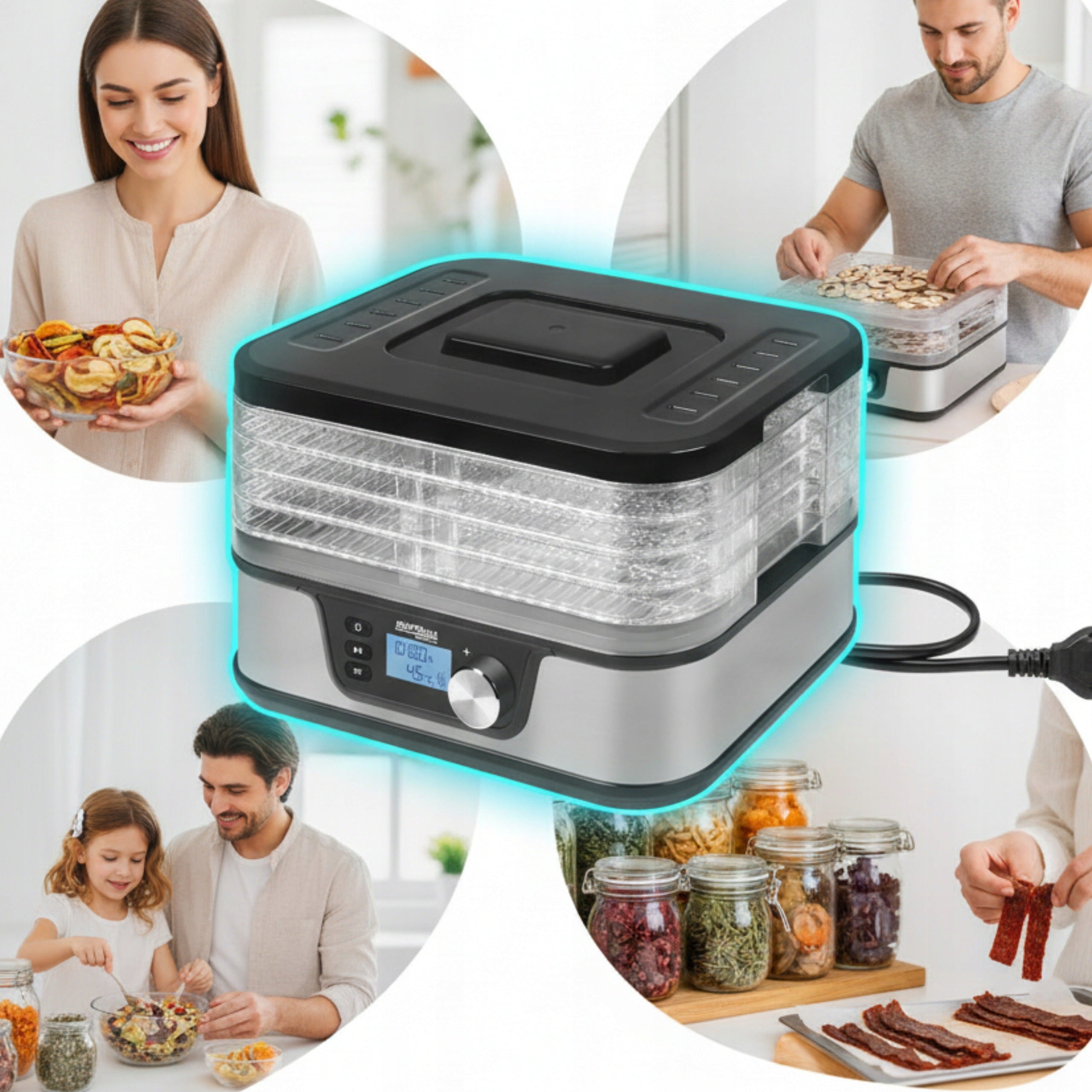 FOOD DRYER FOR VEGETABLE FRUIT MUSHROOMS 650W LCD - LARGE CAPACITY Manufacturer code SUSZARKA DO GRZYBÓW