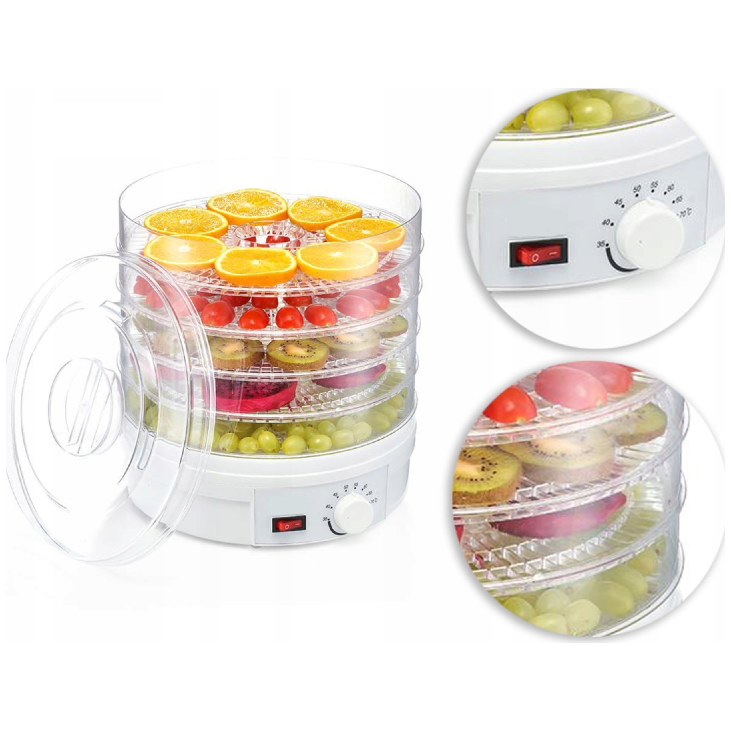 FOOD DRYER FOR VEGETABLE FRUIT MUSHROOMS XXL 5 SIT 500W Manufacturer code Suszarka spożywcza 500W 5 sit do żywności