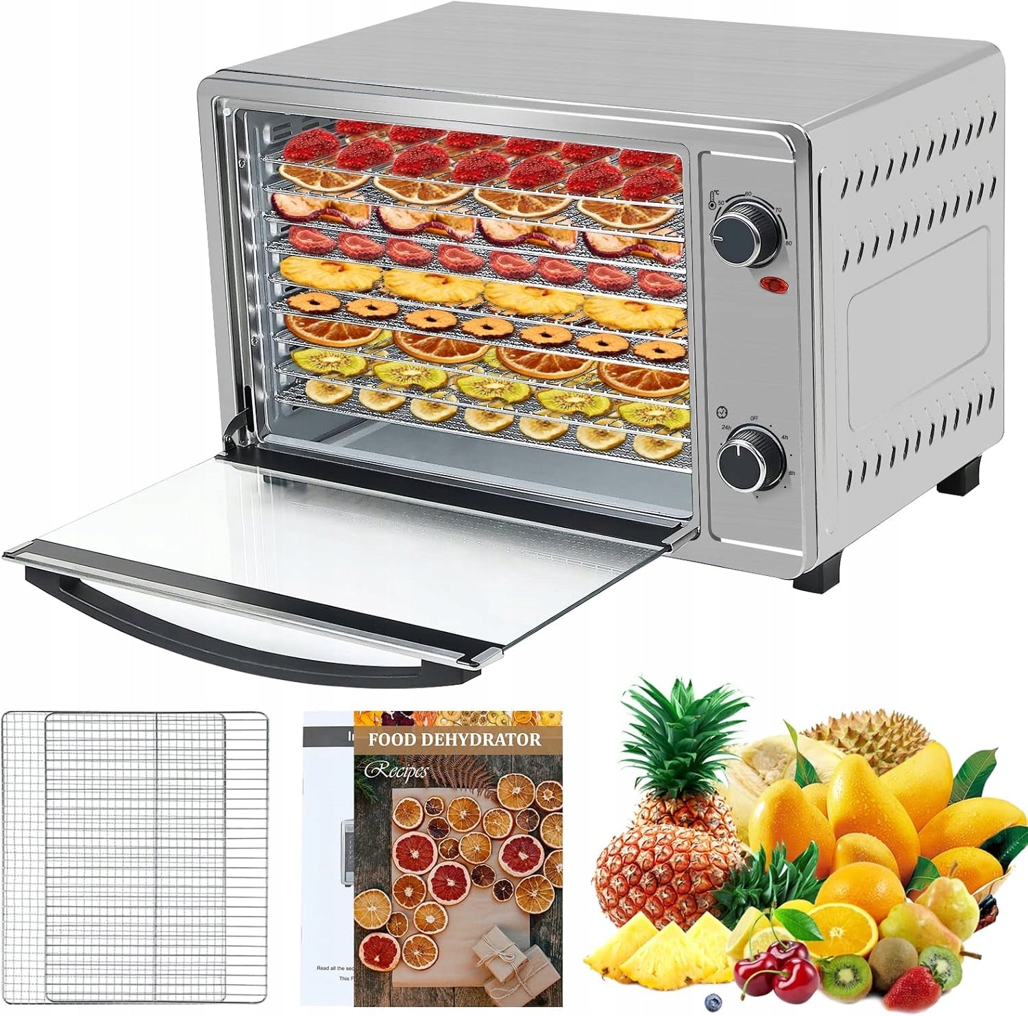FOOD DRYER STEEL 9 TAC TIMER TEMPERATURE CONTROL 650W GP424