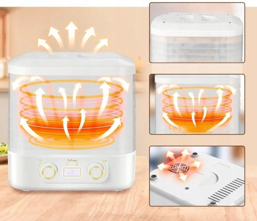 FOOD GRADE VEGETABLE FRUIT MUSHROOM DRYER STRONG 5 SIT ADJUSTMENT +TIMER Brand Zosudull