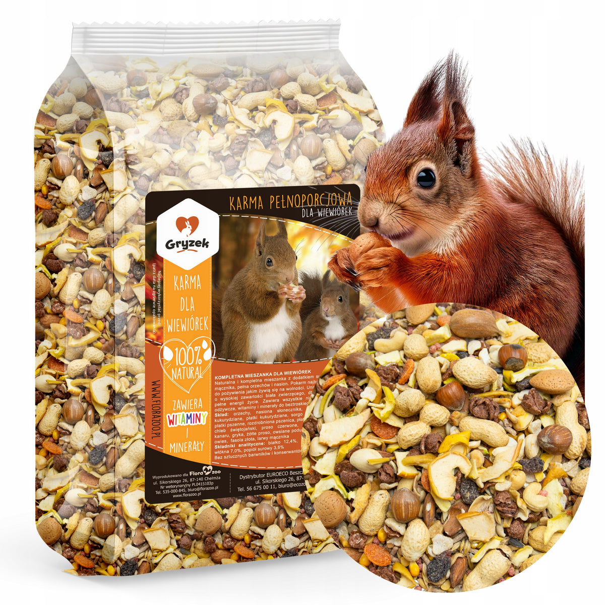 FOOD NUTS RICH MIX FOR RODENT SQUIRREL 2KG