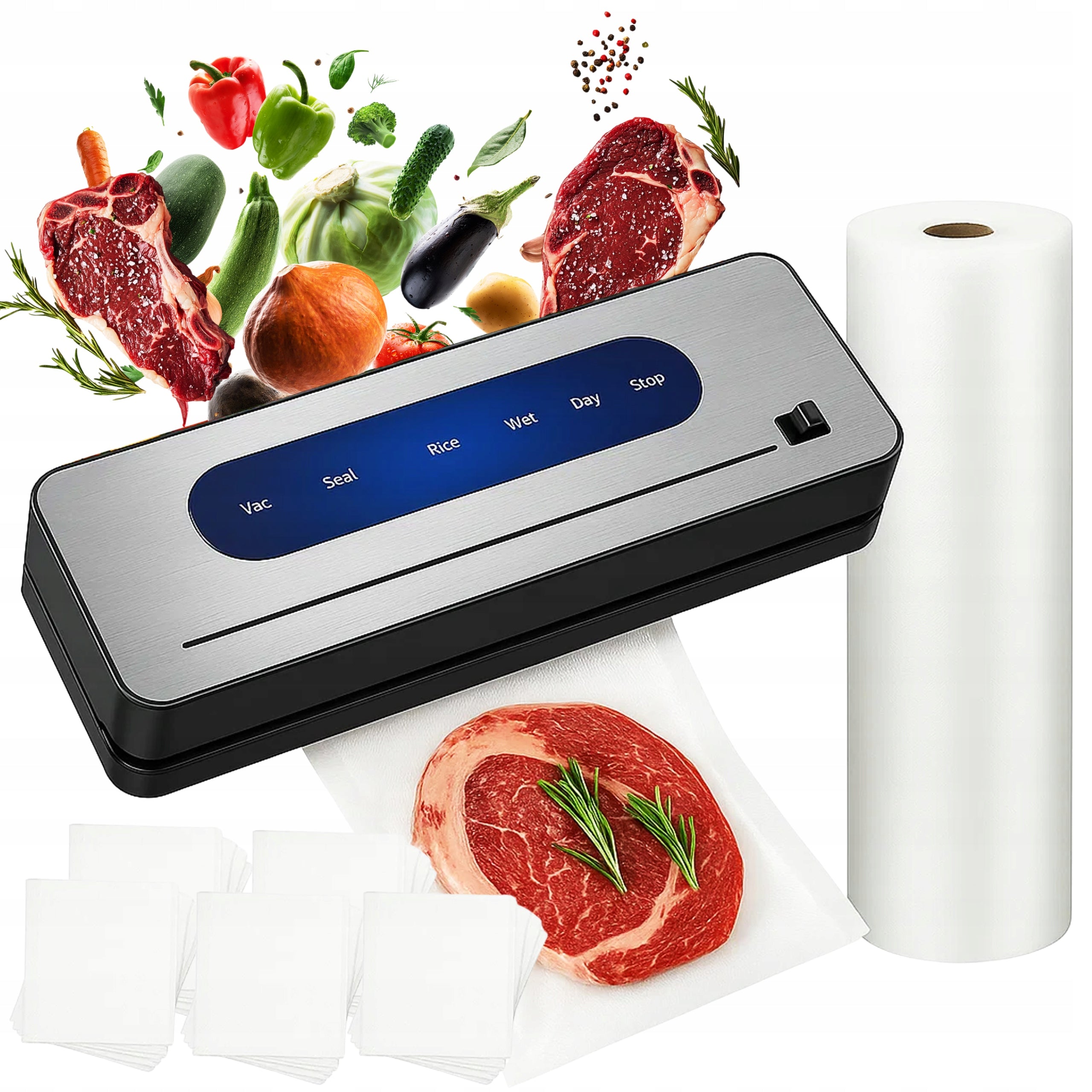 FOOD PACKAGING VACUUM WELDING MACHINE FOOD PACKING MACHINE 120W + FILMS