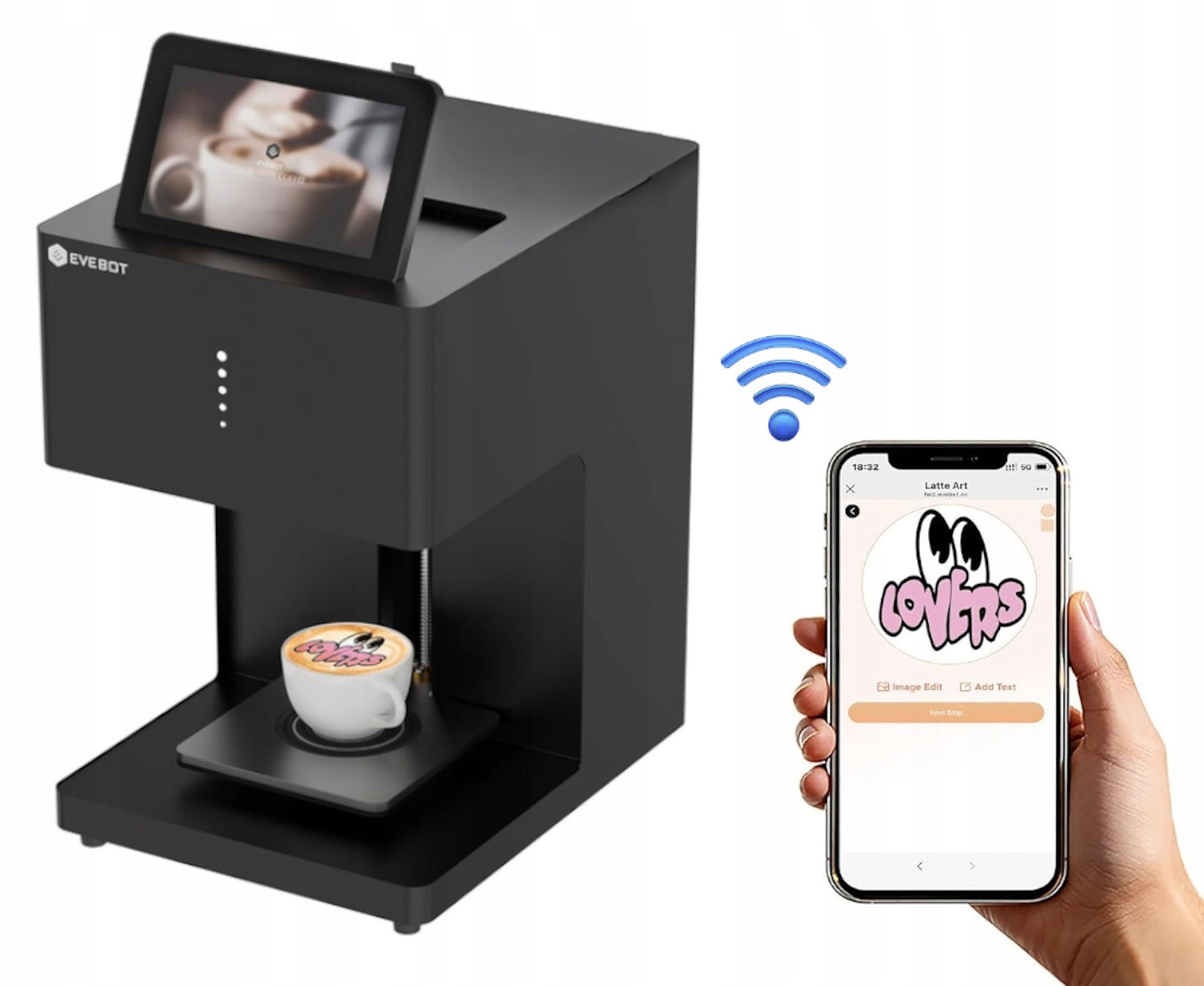 FOOD PRINTER EVEBOT EB-FC1 BLACK AUTOMATIC FOR DESSERT DRINKS