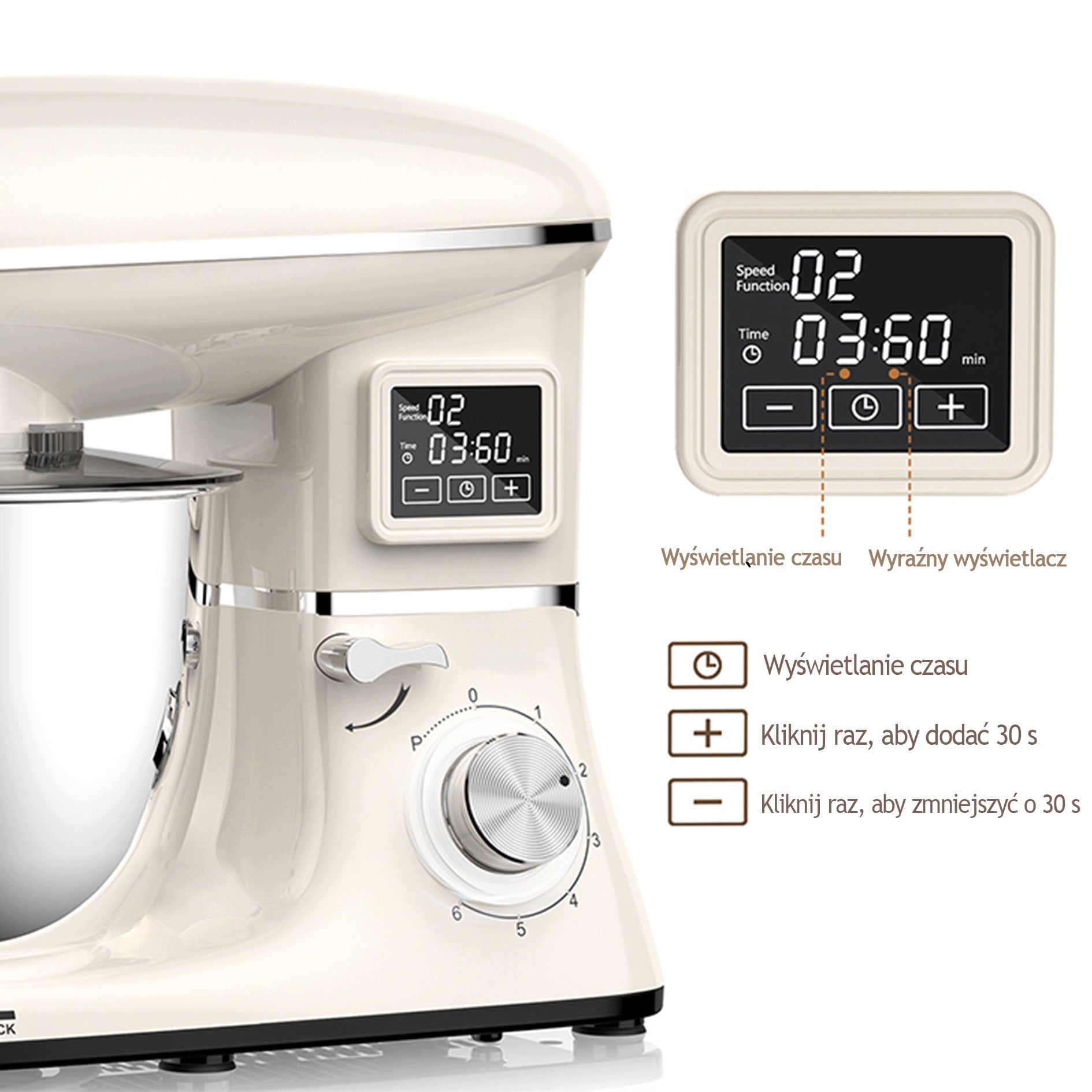 FOOD PROCESSOR PLANETARY MIXER 3 MIXERS BOWL 6.5L 1900W 6 speed Packaging status original