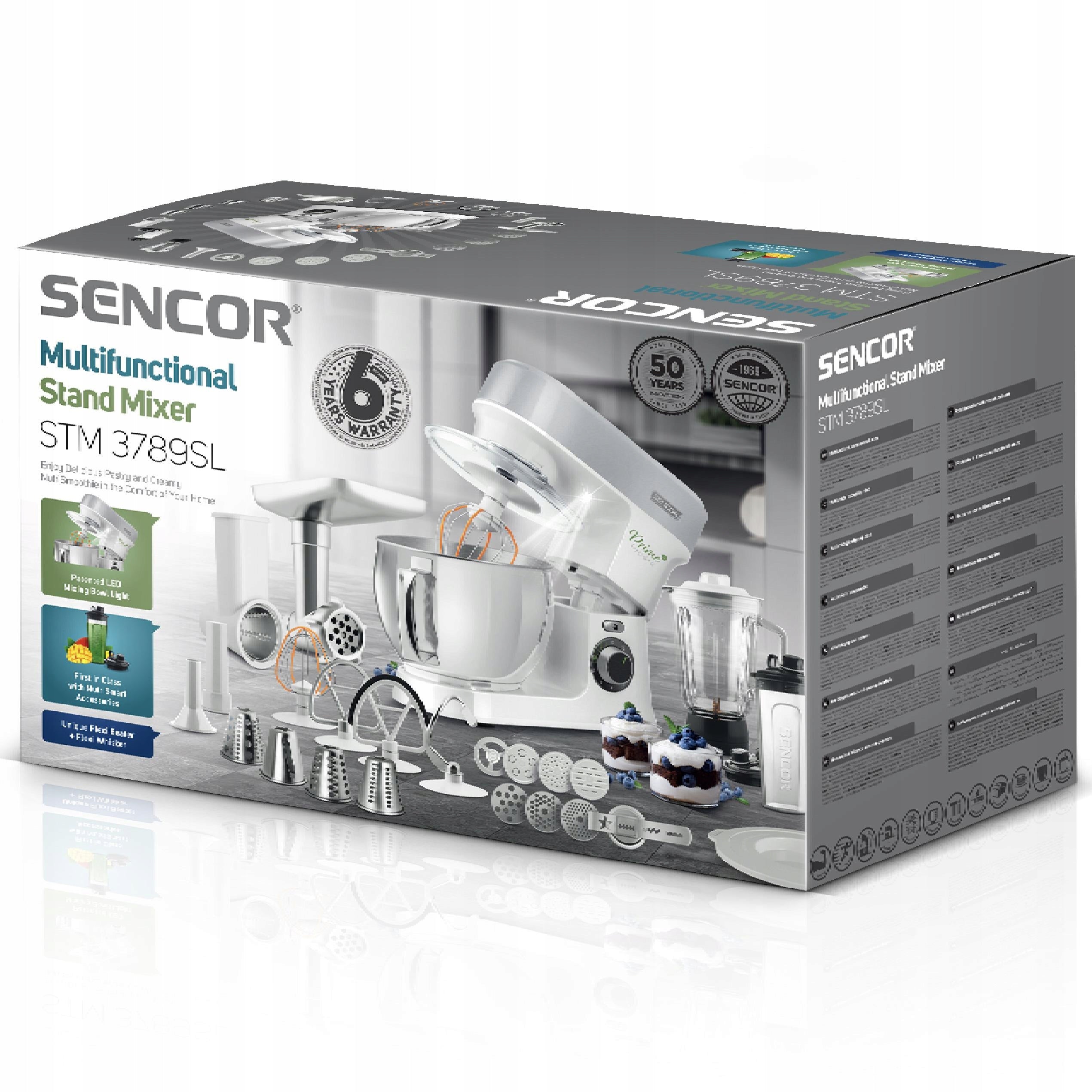 FOOD PROCESSOR PLANETARY MIXER WITH BOWL 1200W 6 speed Sencor STM 3789SL Manufacturer code STM 3789SL