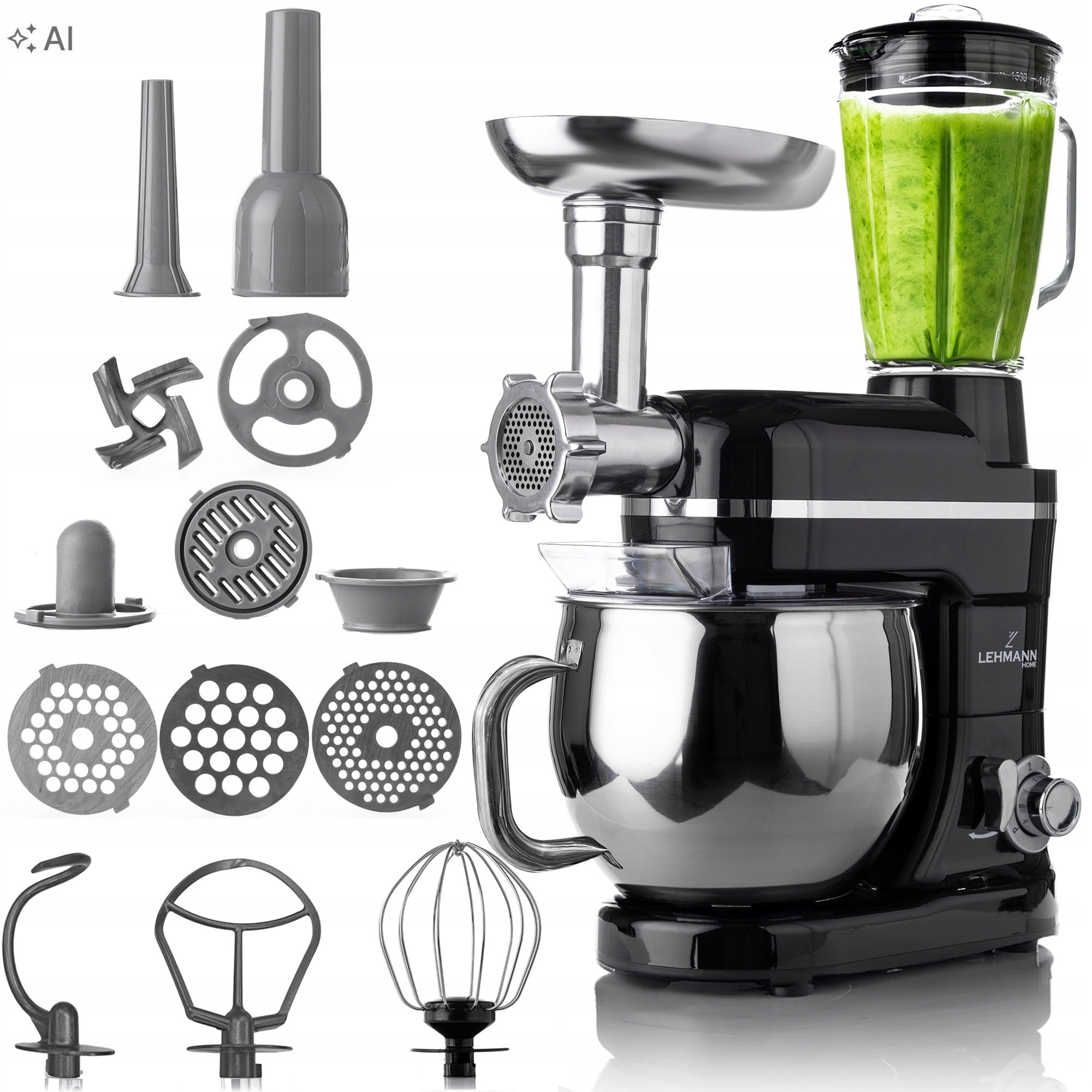 FOOD PROCESSOR PLANETARY MIXER WITH BOWL BLENDER GLASS MEAT GRINDER