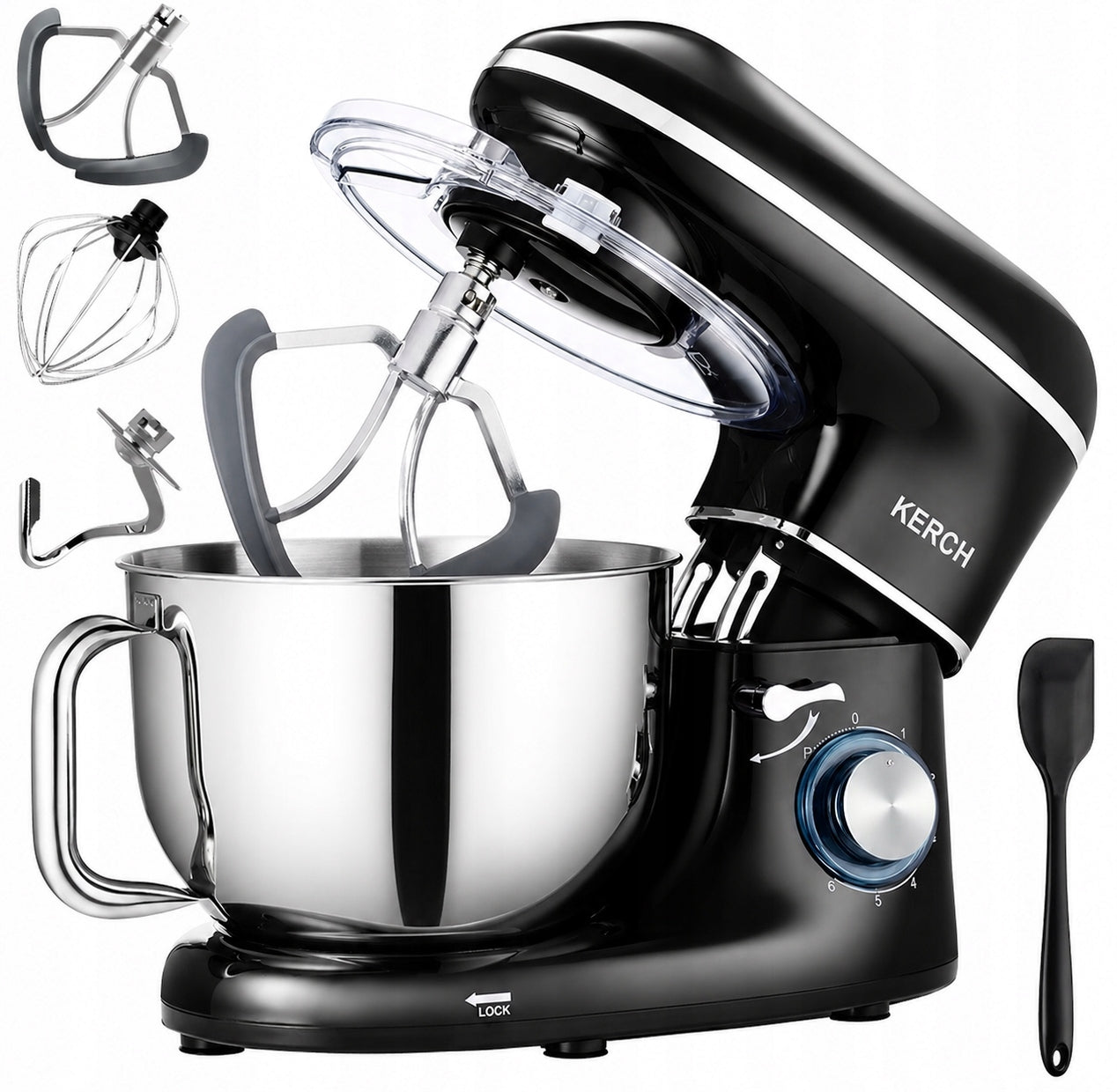 FOOD PROCESSOR PLANETARY MIXER WITH BOWL KERCH MYCHEF 4000W BLACK 6,2L
