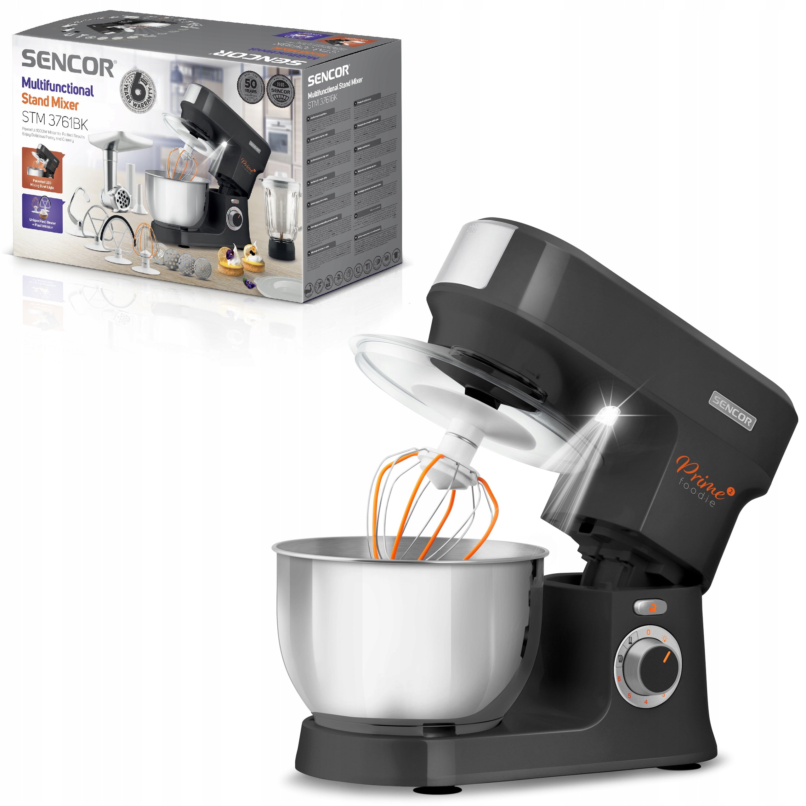FOOD PROCESSOR PLANETARY MIXER WITH BOWL Sencor STM 3761BK 1000W Black Manufacturer code STM 3761BK
