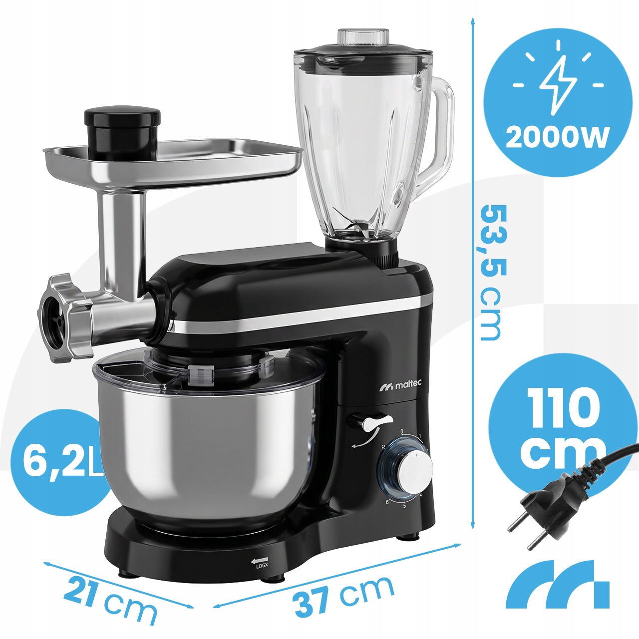 FOOD PROCESSOR PLANETARY MULTIFUNCTIONAL BLENDER 6,2L Brand Maltec
