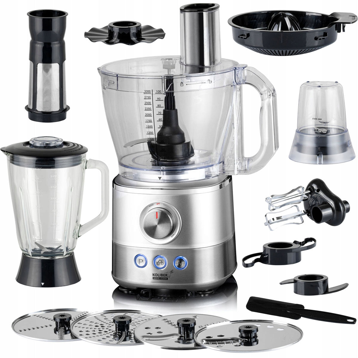 FOOD PROCESSOR X-1800-W MALAKSER SHREDDER JUICER BLENDER GRINDER