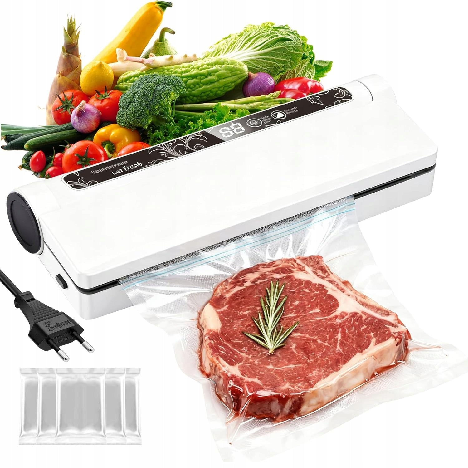 FOOD VACUUM PACKER WELDING MACHINE WITH CUTTING KNIFE FOIL + POUCHES
