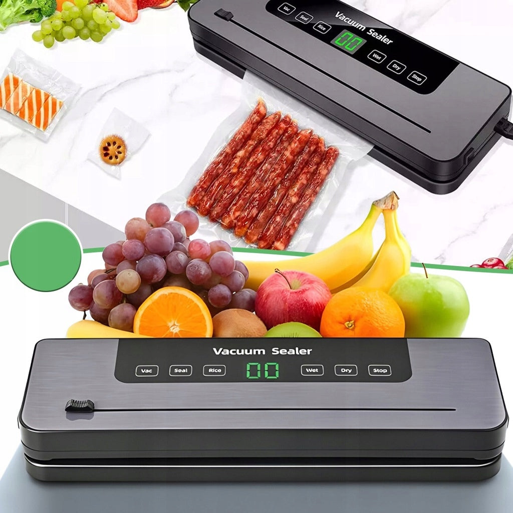 FOOD VACUUM PACKING MACHINE WELDING MACHINE WITH CUTTING KNIFE FOIL + POUCHES