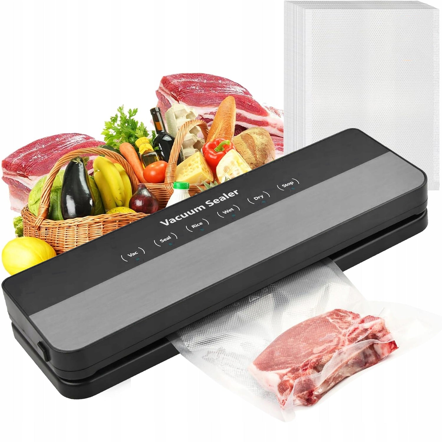 FOOD VACUUM WELDING MACHINE CAPACITY PACKING MACHINE + XXL BAG SET