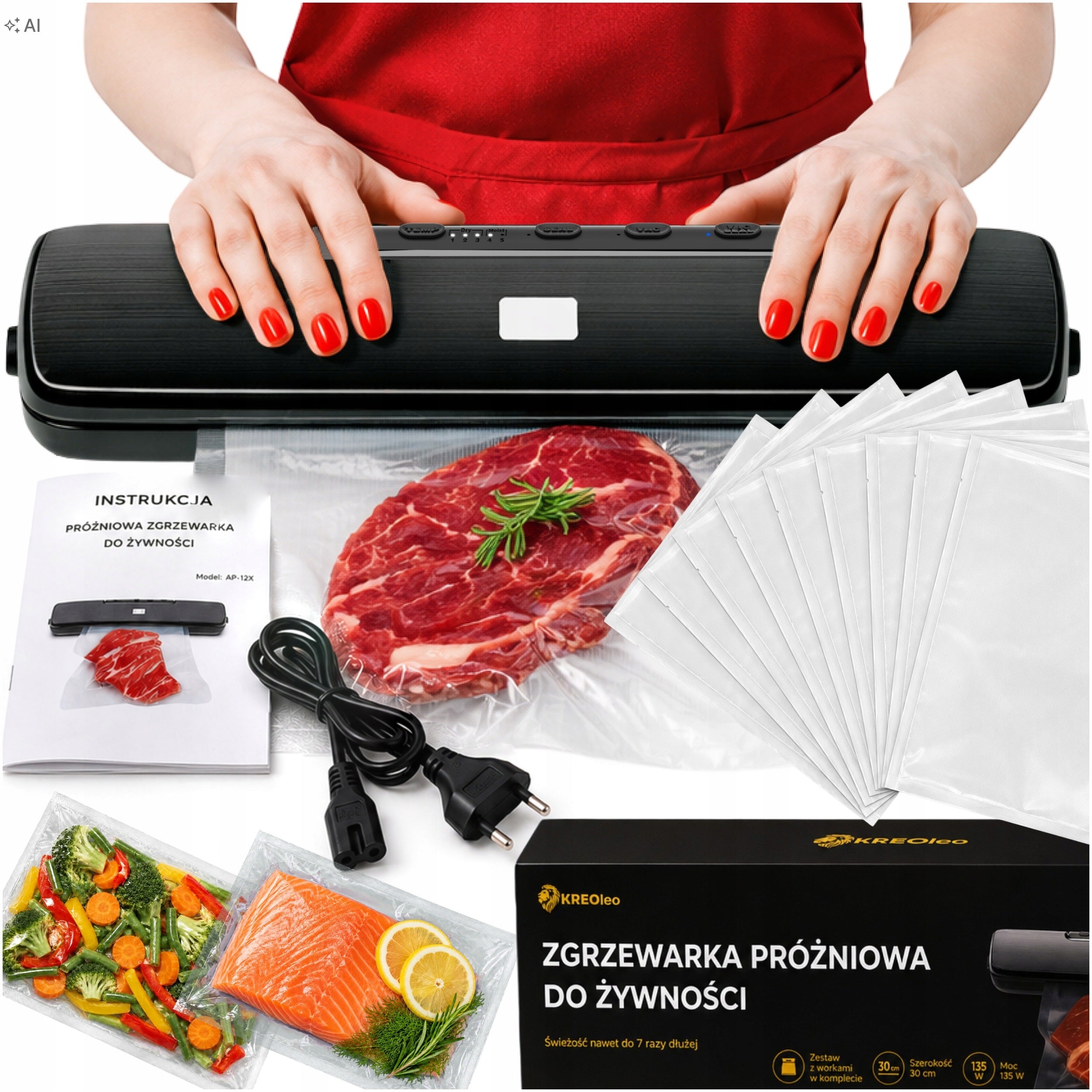 FOOD VACUUM WELDING MACHINE PACKING MACHINE 135W + XXL BAG SET