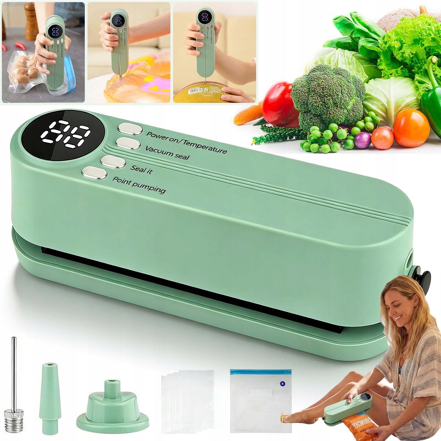 FOOD VACUUM WELDING MACHINE STRONG AUTOMATIC PACKAGING MACHINE +FOIL SET