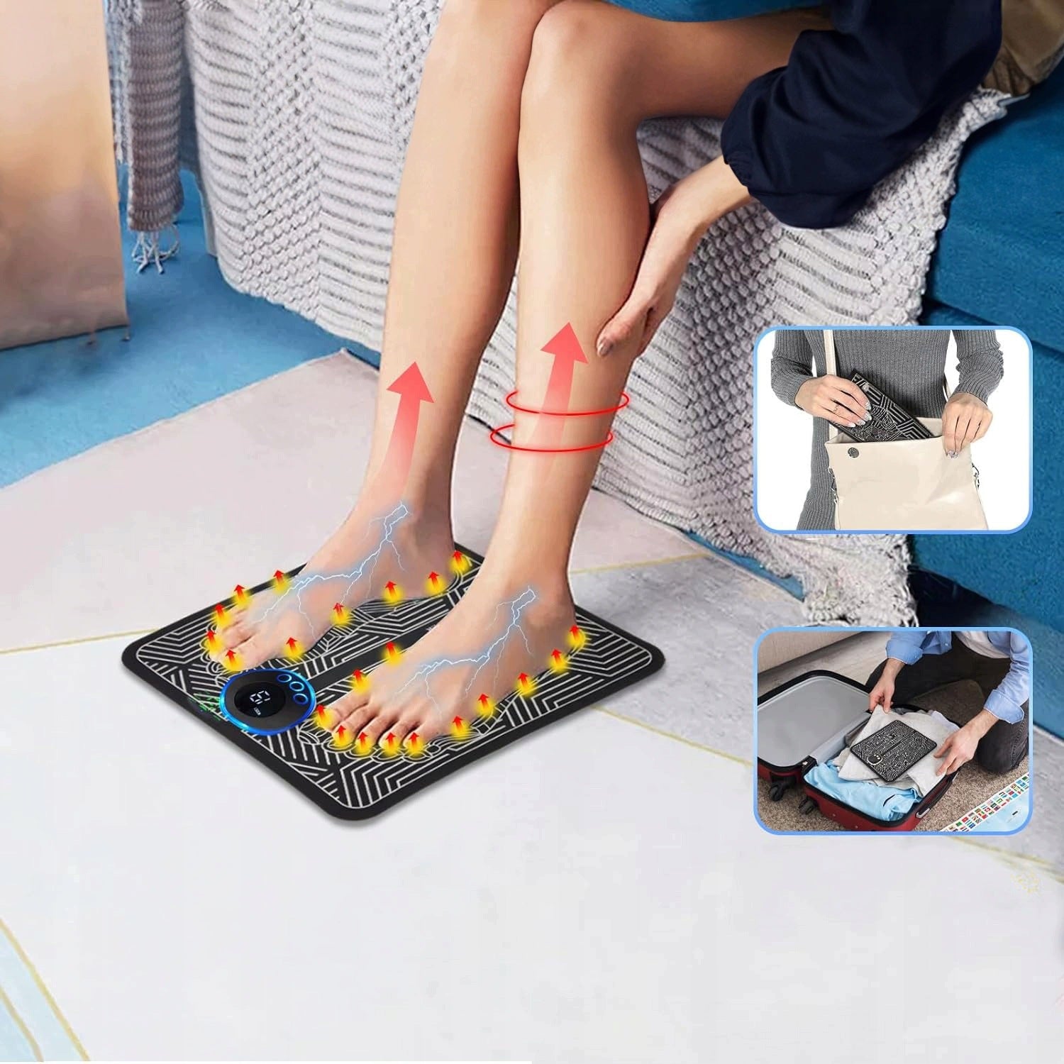 FOOT EMS MASSAGER ELECTROSTIMULATOR LCD 8 MODES 19 LEVELS Packaging status original