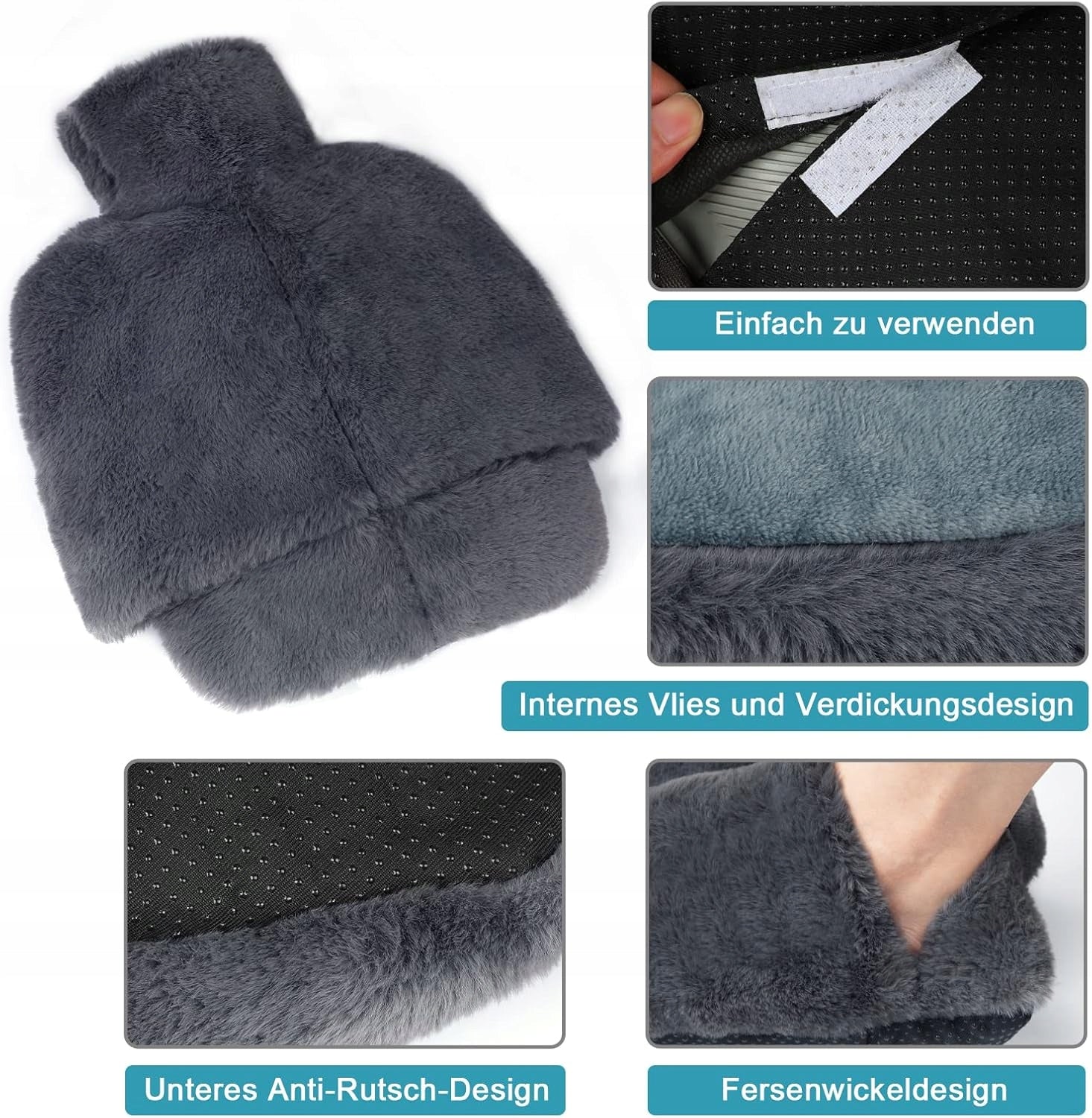 FOOT HOT WATER BOTTLE HEATER 2L PLUSH REMOVABLE COMFORTABLE FOR FALL AND WINTER EAN (GTIN) 4055473123301
