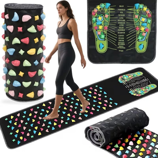 FOOT MASSAGE MAT REFLEXOLOGY ACUPRESSURE PATH HEALTH STONES LARGE