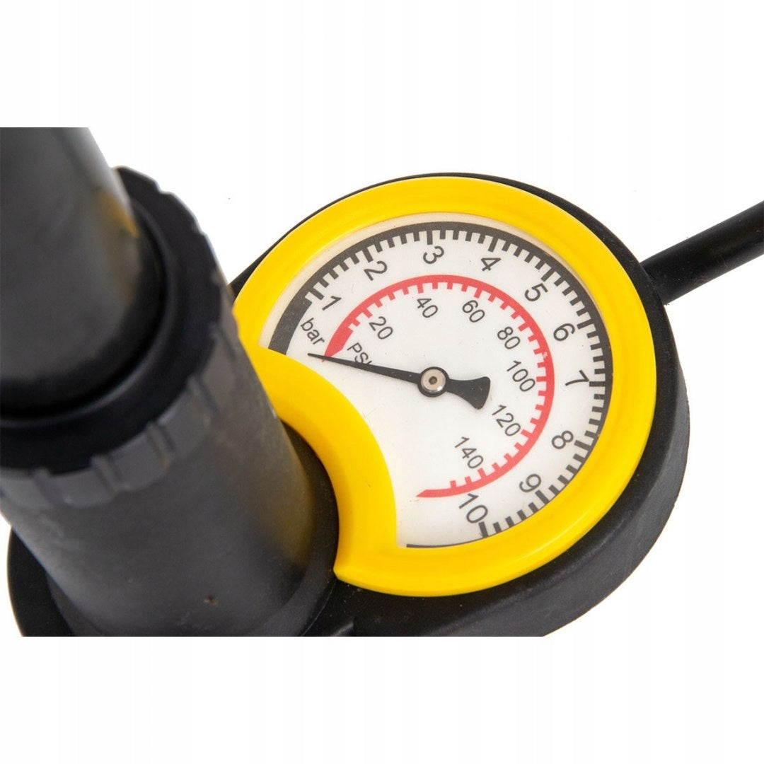 FOOT PUMP WITH PRESSURE GAUGE FOR MATTRESS BIKE DUNLOP 3 ADAPTERS + CASE EAN (GTIN) 5905815619834