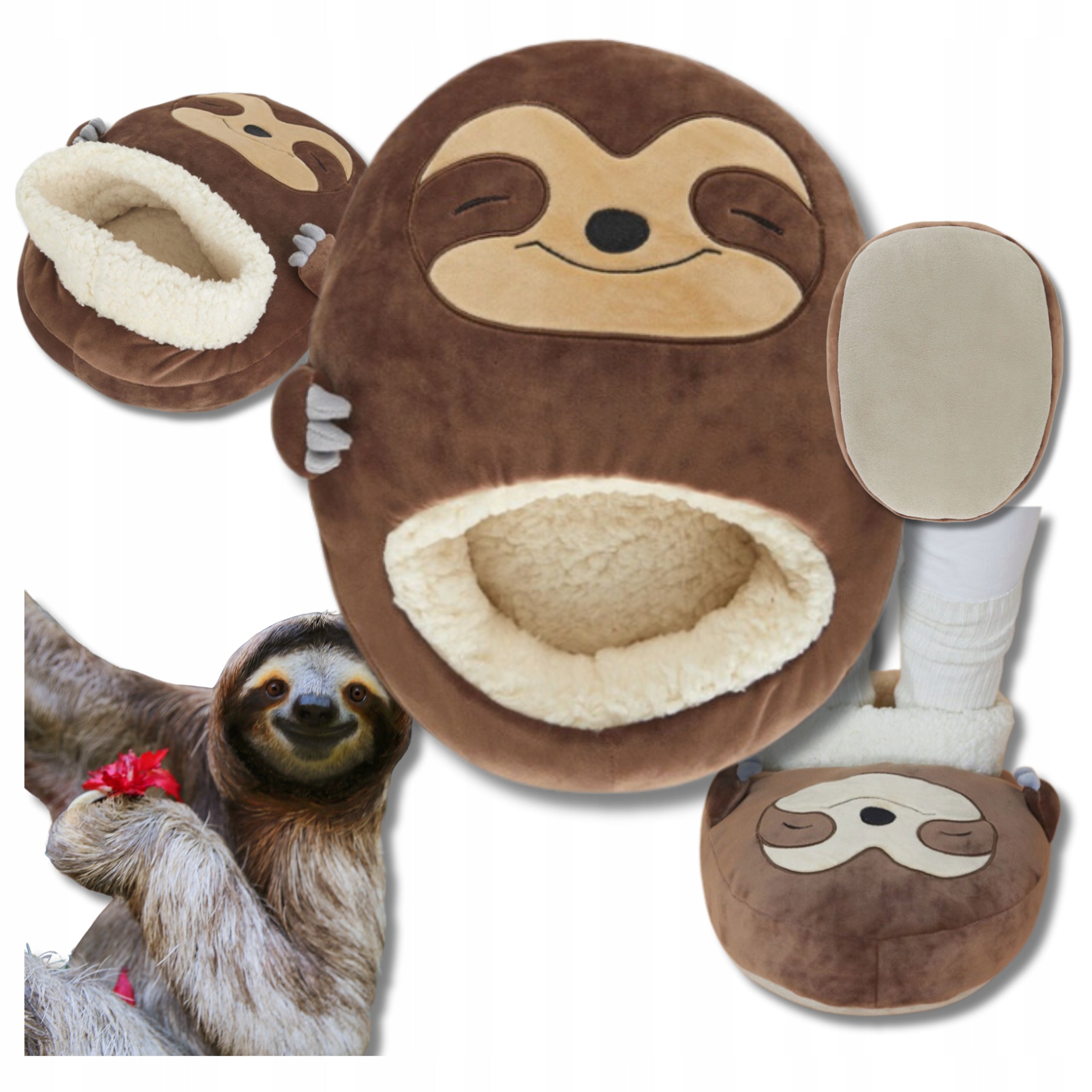 FOOT WARMER PLUSH TOY SLOTH LARGE STUFFED ANIMAL GIFT FOR MOM AND BABY