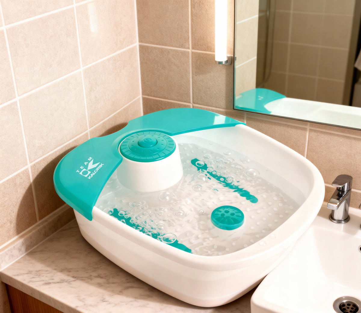 FOOT WATER MASSAGER 60W SPA VIBRATION BUBBLES ACUPRESSURE HOME RELAXATION Manufacturer code TKG FM 1000