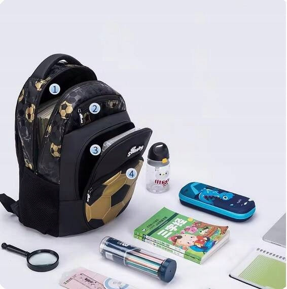 FOOTBALL BACKPACK IN SCHOOL BALLS SATCHEL CHILDREN A4 Manufacturer code PLECAK PIŁKA PIŁKI CZARNY ZŁOTY
