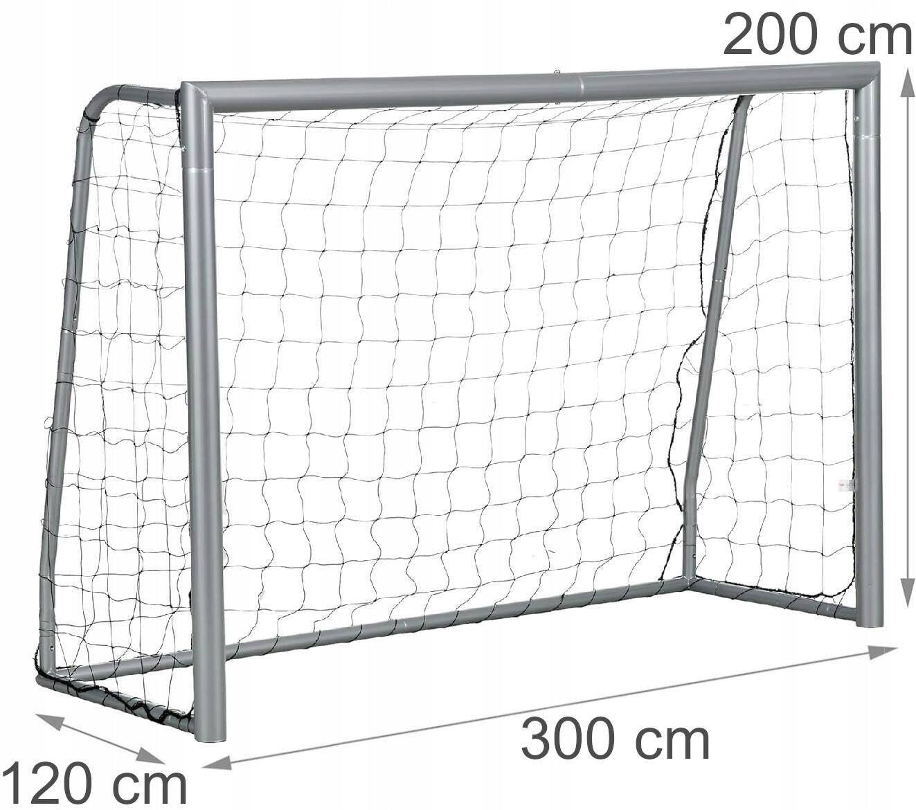 FOOTBALL GOAL 300x200x120cm LARGE METAL WITH MESH THICK STRONG PIPE 60mm Packaging status original